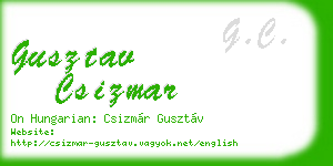 gusztav csizmar business card
